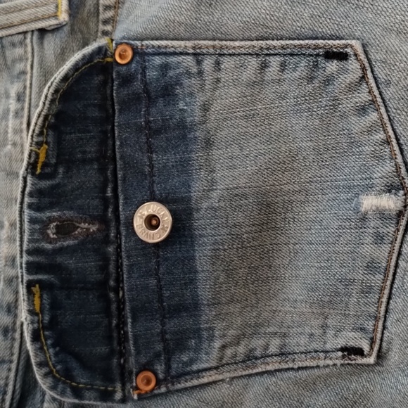 Vtg 90s Lucky Brand Jeans Juniper Flare 14/32 USA by Gene Montesano blue euc - Picture 13 of 16